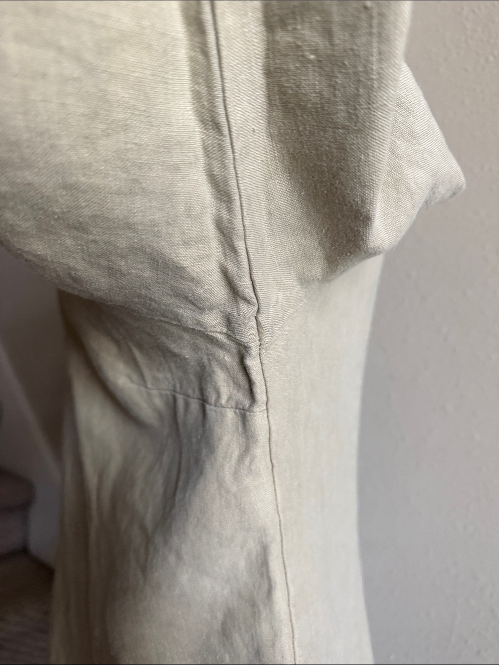 Cut Loose Sz XL Light Sage Linen v-necked Collared Top - Picture 3 of 13